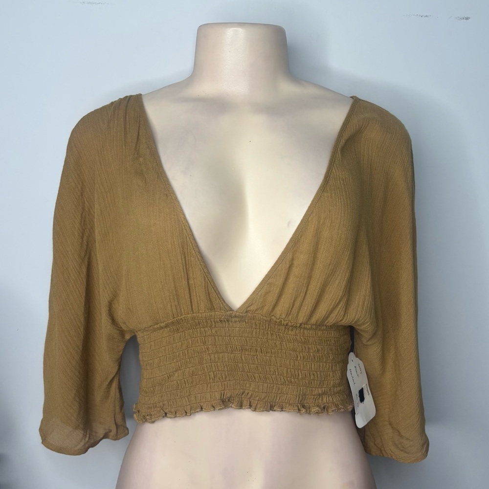 Mustard Smocked Waist Top
